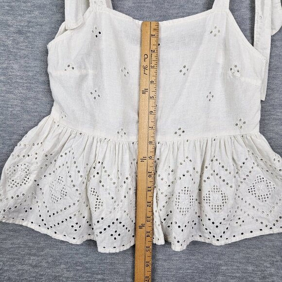 Madewell Women’s Lighthouse Rosalie Tie-strap Geo Eyelet Tank Top Sz XS - Picture 7 of 8